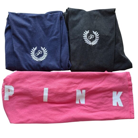 Victoria's Secret PINK Pants - Victorias Secret PINK High-Waist Leggings Gray & Navy & Pink Top Womens XXL-3-Pk